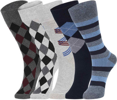 DUKK Men Printed Mid-Calf/Crew