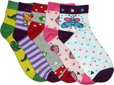 

Marc Girls Graphic Print Ankle Length(Pack of 5, Multicolor