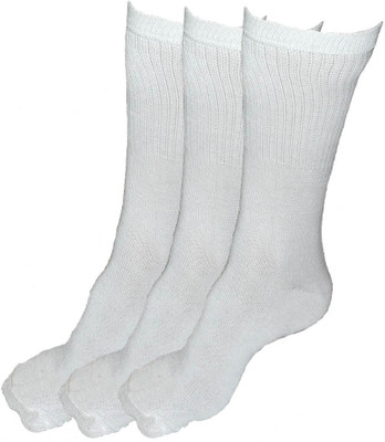 Alfa Elegance White Men Solid Mid-Calf/Crew(Pack of 3)