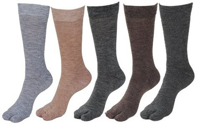 Alfa Woolly Women Solid Mid-Calf/Crew(Pack of 5)