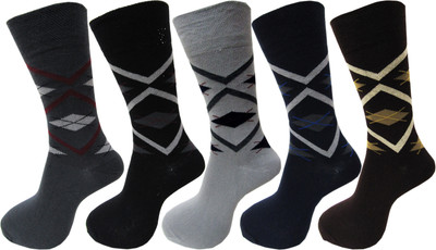 RC. ROYAL CLASS Men Self Design Mid-Calf/Crew(Pack of 5)