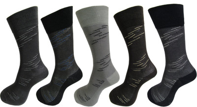 RC. ROYAL CLASS Men Self Design Mid-Calf/Crew(Pack of 5)