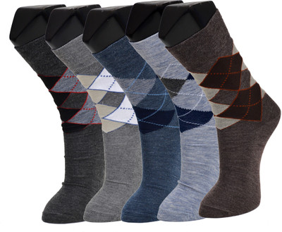 

Welwear Men's Self Design Mid-Calf/Crew(Pack of 5), Multicolor