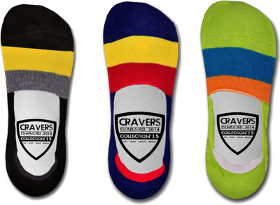 

Cravers Premium Men's Striped Peds/Footie/No-Show(Pack of 3, Multicolor