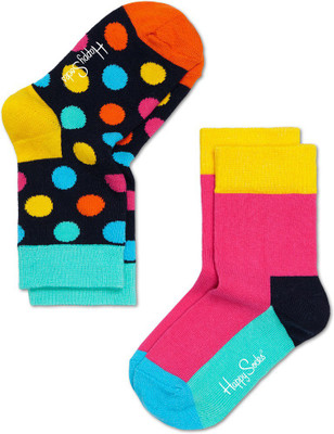 

Happy Socks Boys Striped Mid-Calf/Crew(Pack of 2, Pink