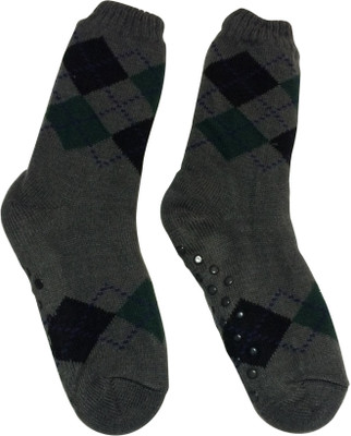 

Graceway Men's Geometric Print Mid-Calf/Crew, Grey