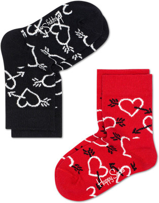 

Happy Socks Boys Self Design Mid-Calf/Crew, Red-black