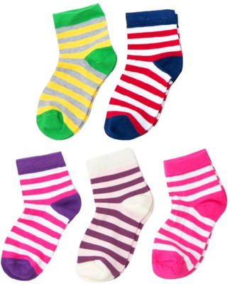 

Neska Moda Boys & Girls Striped Ankle Length(Pack of 5, Multicolor