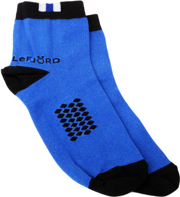 

Lefjord Men's Self Design Ankle Length, Royal blue