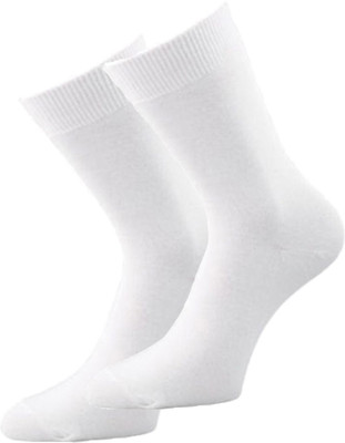 Alfa Blueline White Men Solid Mid-Calf/Crew(Pack of 2)
