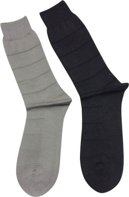 GRACEWAY Men Striped Mid-Calf/Crew