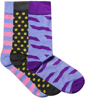 JamsSocks Men Striped, Animal Print, Polka Print Mid-Calf/Crew