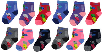 

Neska Moda Boys & Girls Solid Ankle Length(Pack of 12, Multicolor