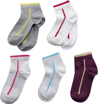 

Neska Moda Boys & Girls Solid Ankle Length(Pack of 5, Multicolor