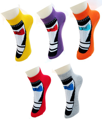 

Neska Moda Boys & Girls Solid Ankle Length(Pack of 5, Black;grey;purple;red;yellow