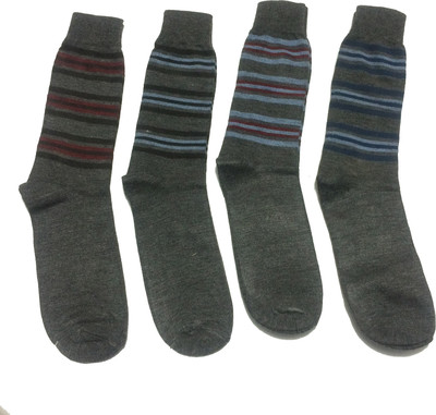 

Graceway Men's Striped Mid-Calf/Crew(Pack of 4, Multicolor