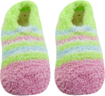

Neska Moda Baby Boys & Baby Girls Striped Peds/Footie/No-Show, Green;pink