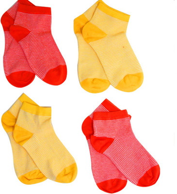 

Neska Moda Boys & Girls Striped Ankle Length(Pack of 4, Orange;yellow