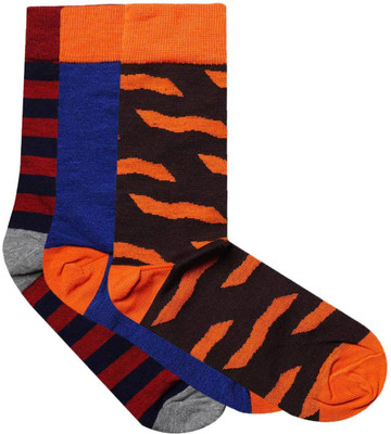 JamsSocks Men Striped, Animal Print, Solid Mid-Calf/Crew