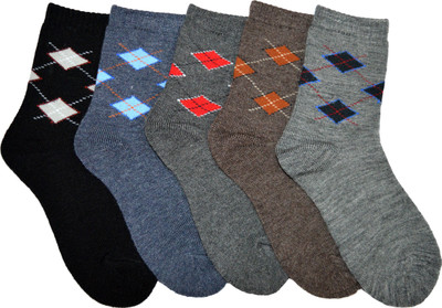 

Marc Boys Geometric Print Ankle Length(Pack of 5, Multicolor
