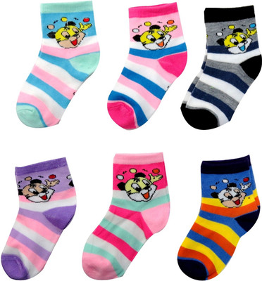 

Neska Moda Boys & Girls Solid Ankle Length(Pack of 6, Multicolor