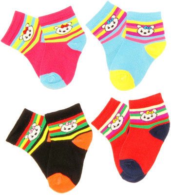 

Neska Moda Boys & Girls Striped Ankle Length(Pack of 4, Black;blue;pink;red