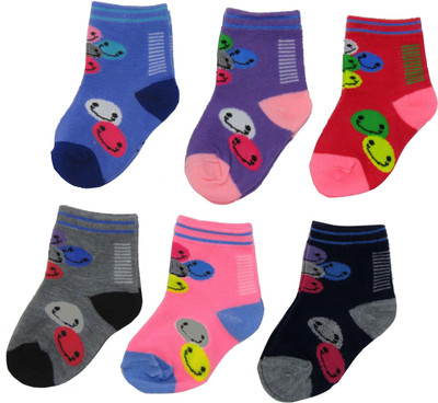 

Neska Moda Boys & Girls Solid Ankle Length(Pack of 6, Multicolor
