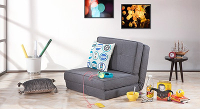 

Urban Ladder Desso Single Fabric Futon(Finish Color - Grey Mechanism Type - Fold Out)