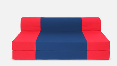 Adorn Homez Zeal Single Sofa Bed(Finish Color - Red and N.Blue Mechanism Type - Fold Out Delivery Condition - Pre-assembled)