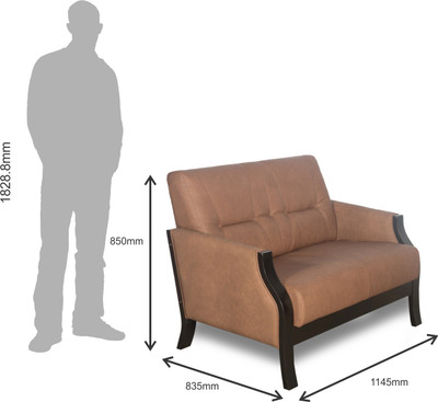 

Godrej Interio Milos Leatherette 2 Seater Sofa(Finish Color - Brown)