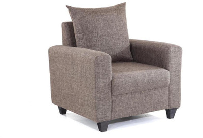

Furnicity Fabric 1 Seater Sofa(Finish Color - Brown)