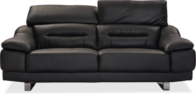 

Durian Seattle Leather 3 Seater Sofa(Finish Color - EERIE BLACK)
