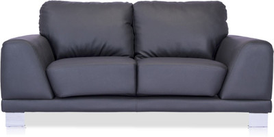 Durian Atlanta Leather 2 Seater Sofa(Finish Color - Jet Black)