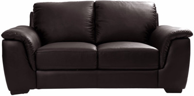 FURNY Bane Leatherette 2 Seater Sofa(Finish Color - Black, Knock Down)