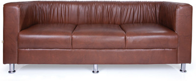 Durian BID/32627/A/3 Leatherette 3 Seater Sofa(Finish Color - Everlast Brown)