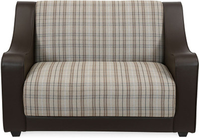 

@home by Nilkamal Plaid Fabric 2 Seater Sofa(Finish Color - Cafe Brown)