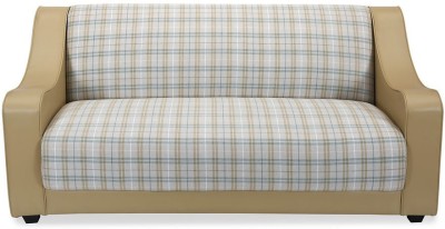 

@home by Nilkamal Plaid Fabric 3 Seater Sofa(Finish Color - Camel)