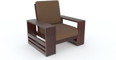 Tezerac Fabric 1 Seater Sofa(Finish Color - Brown)