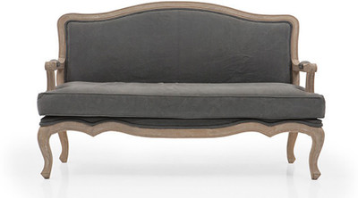 

Urban Ladder Lyon Fabric 2 Seater Sofa(Finish Color - Distressed Wood)