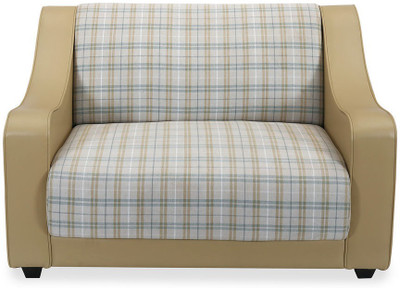 

@home by Nilkamal Plaid Fabric 2 Seater Sofa(Finish Color - Camel)