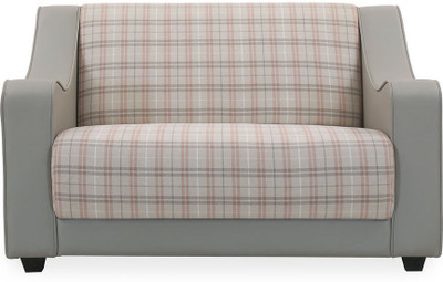 

@home by Nilkamal Plaid Fabric 2 Seater Sofa(Finish Color - Ice grey)