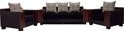 

Furnizone Fabric 3 + 1 + 1 Black Sofa Set