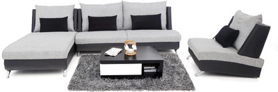 

Furnicity Fabric 3 + 1 + 1 Light Grey Sofa Set