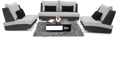 

Furnicity Fabric 2 + 1 + 1 Light Grey Sofa Set