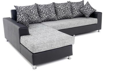 

Furnicity Fabric 3 + 3 Grey Sofa Set