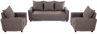 

Furnicity Fabric 3 + 1 + 1 Brown Sofa Set