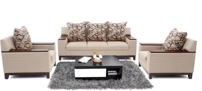 

Furnicity Leatherette 3 + 1 + 1 Beige Sofa Set