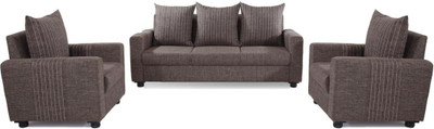 

Furnicity Fabric 3 + 1 + 1 Brown Sofa Set