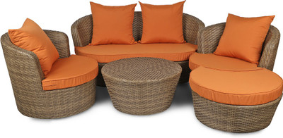 

Svelte Classy Fabric 2 + 1 + 1 Brown Sofa Set