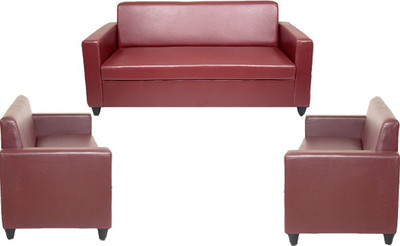 

Housefull Leatherette 3 + 1 + 1 Tile Red Sofa Set